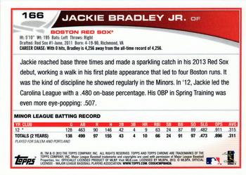 2013 Topps Chrome #166 Jackie Bradley Jr. Back