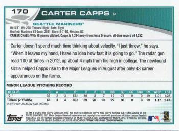 2013 Topps Chrome #170 Carter Capps Back
