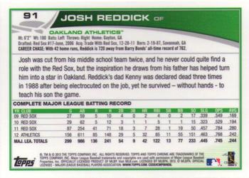 2013 Topps Chrome #91 Josh Reddick Back