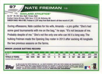 2013 Topps Chrome #97 Nate Freiman Back