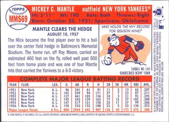 2008 Topps Updates & Highlights - Mickey Mantle Story #MMS69 Mickey Mantle Back