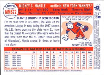 2008 Topps Updates & Highlights - Mickey Mantle Story #MMS72 Mickey Mantle Back