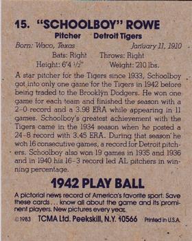 1983 TCMA 1942 Play Ball #15 