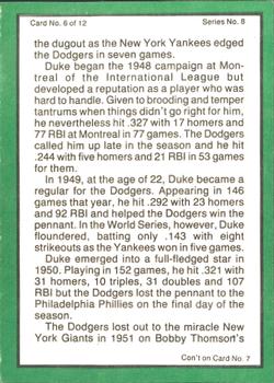 1983 ASA The Duke Snider Story #6 Duke Snider / Gil Hodges / Don Hoak / Pee Wee Reese Back