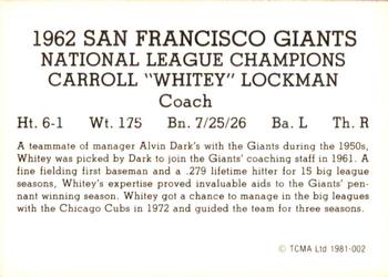 1981 TCMA 1962 San Francisco Giants #002 
