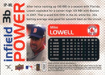 2008 Upper Deck - Infield Power #IP-ML Mike Lowell Back