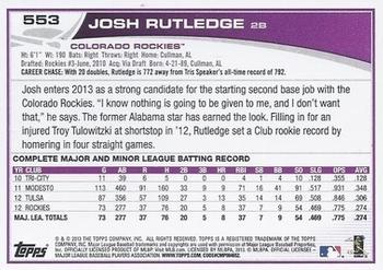 2013 Topps - Purple #553 Josh Rutledge Back