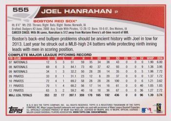 2013 Topps - Purple #555 Joel Hanrahan Back