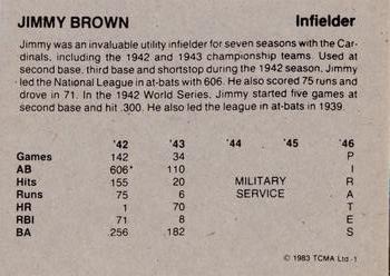 1983 TCMA 1942-46 St. Louis Cardinals #1 Jimmy Brown Back