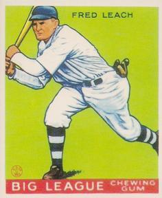 1983 Galasso 1933 Goudey Reprint #179 Fred Leach Front