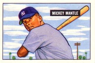 1986 Card Collectors 1951 Bowman (Reprint) #253 Mickey Mantle Front