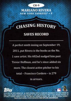 2013 Topps - Chasing History Gold Foil #CH-9 Mariano Rivera Back