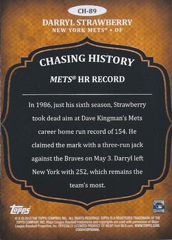 2013 Topps - Chasing History Gold Foil #CH-89 Darryl Strawberry Back