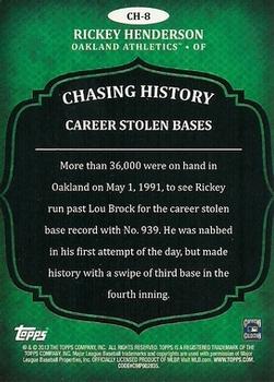 2013 Topps - Chasing History Gold Foil #CH-8 Rickey Henderson Back
