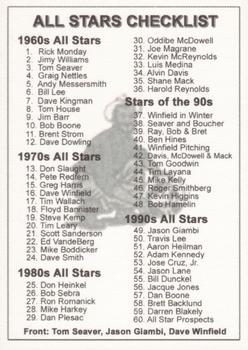 2001 Alaska Goldpanners All-Stars of the 1990s #CL All Stars Checklist Back