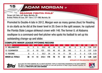 2013 Topps Pro Debut #15 Adam Morgan Back