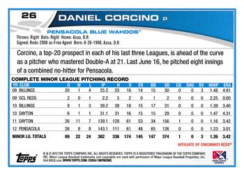 2013 Topps Pro Debut #26 Daniel Corcino Back