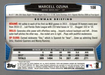 2013 Bowman Chrome #108 Marcell Ozuna Back