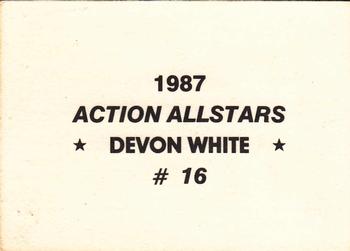 1987 Action All-Stars (unlicensed) #16 Devon White Back