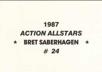 1987 Action All-Stars (unlicensed) #24 Bret Saberhagen Back
