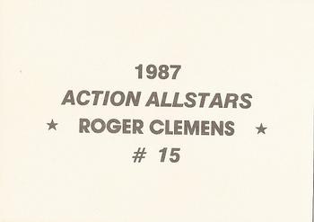 1987 Action All-Stars (unlicensed) #15 Roger Clemens Back
