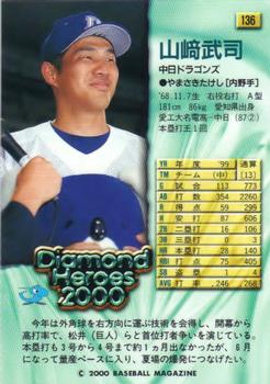 2000 BBM Diamond Heroes #136 Takeshi Yamasaki Back