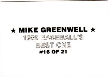 1989 Baseball's Best One (unlicensed) #16 Mike Greenwell Back