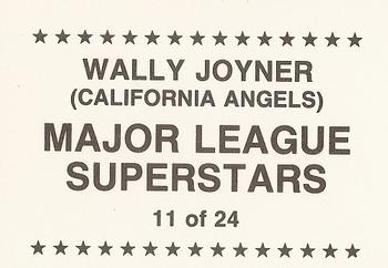 1989 Major League Superstars (unlicensed) #11 Wally Joyner Back