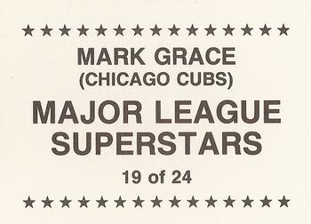 1989 Major League Superstars (unlicensed) #19 Mark Grace Back