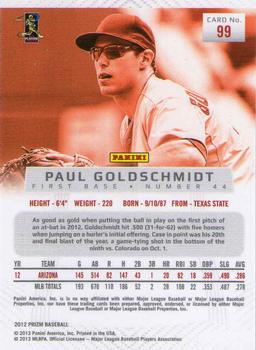 2012 Panini Prizm #99 Paul Goldschmidt Back