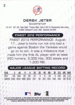 2013 Finest #2 Derek Jeter Back