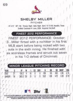 2013 Finest #69 Shelby Miller Back