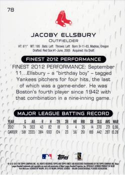 2013 Finest #78 Jacoby Ellsbury Back