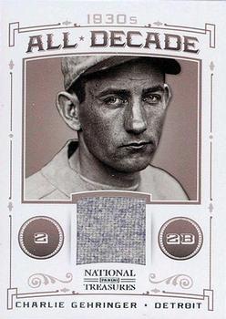2012 Panini National Treasures - All Decade Materials #20 Charlie Gehringer Front
