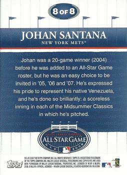 2008 Topps - All-Star Fanfest #8 Johan Santana Back