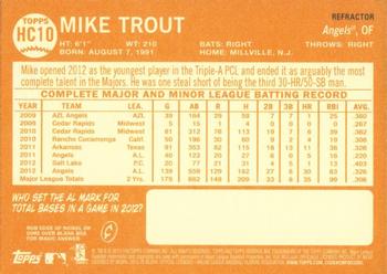 2013 Topps Heritage - Chrome Purple Refractors #HC10 Mike Trout Back