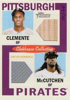 2013 Topps Heritage - Clubhouse Collection Dual Relics #CCDR-CM Roberto Clemente / Andrew McCutchen Front
