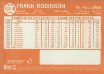 2013 Topps Heritage - Real One Autographs #ROA-FR Frank Robinson Back