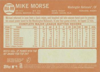 2013 Topps Heritage - Real One Autographs #ROA-MM Mike Morse Back
