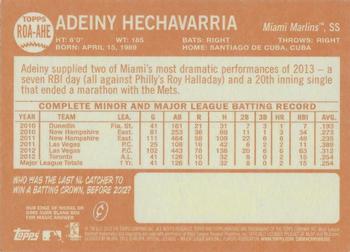 2013 Topps Heritage - Real One Autographs #ROA-AHE Adeiny Hechavarria Back