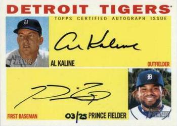 2013 Topps Heritage - Real One Autographs Dual #RODA-KF Al Kaline / Prince Fielder Front
