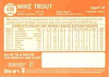 2013 Topps Heritage - Blue Border #430 Mike Trout Back