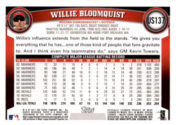 2011 Topps Update - Target Red Border #US137 Willie Bloomquist Back