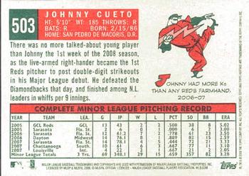 2008 Topps Heritage #503 Johnny Cueto Back