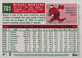 2008 Topps Heritage #701 Miguel Montero Back
