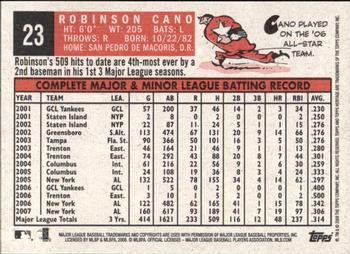 2008 Topps Heritage #23 Robinson Cano Back