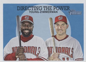 2008 Topps Heritage #74 Directing the Power (Dmitri Young / Ryan Zimmerman) Front