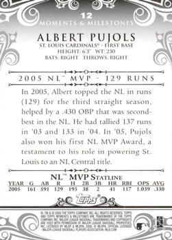 2008 Topps Moments & Milestones #12-16 Albert Pujols Back