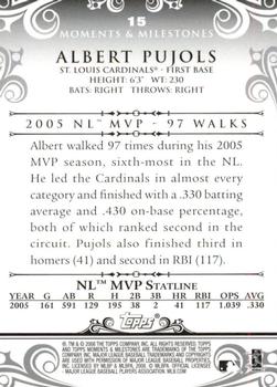 2008 Topps Moments & Milestones #15-28 Albert Pujols Back