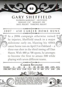 2008 Topps Moments & Milestones #52-72 Gary Sheffield Back